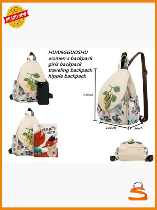 Hand-Knit Multi-Pocket Backpack for Travel School Work main image 6